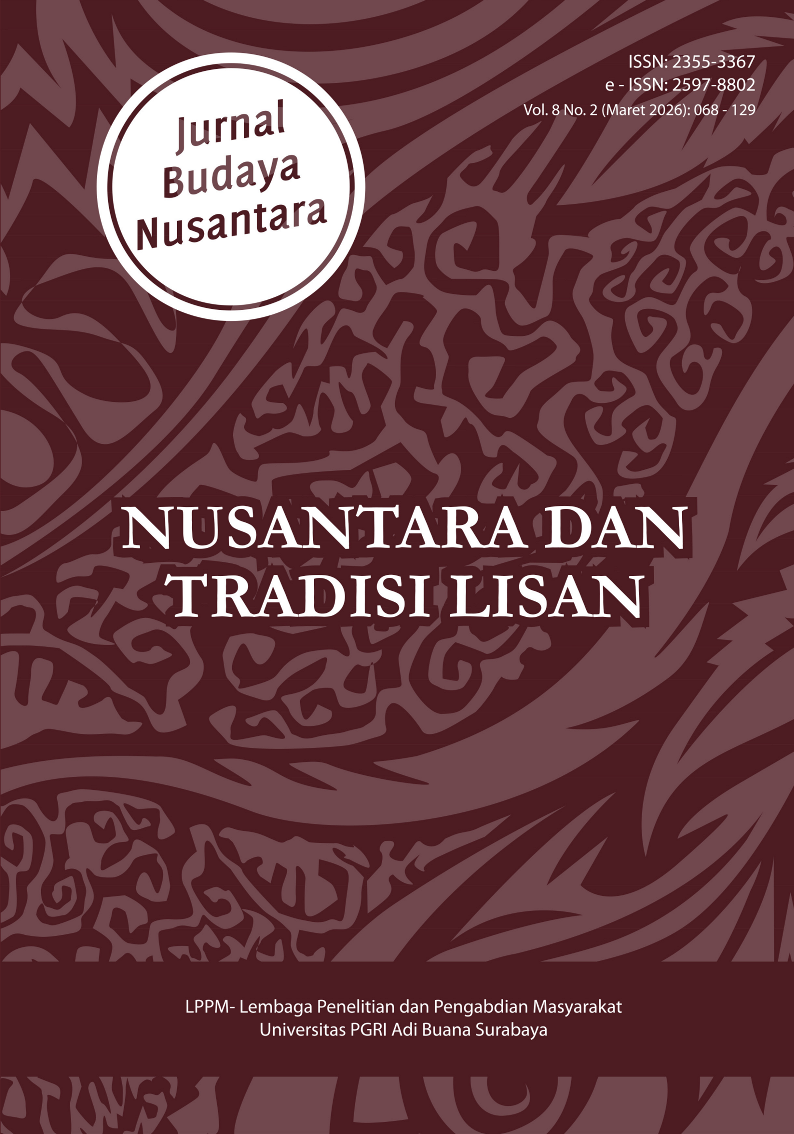 					View Vol. 8 No. 2 (2026): NUSANTARA DAN TRADISI LISAN
				