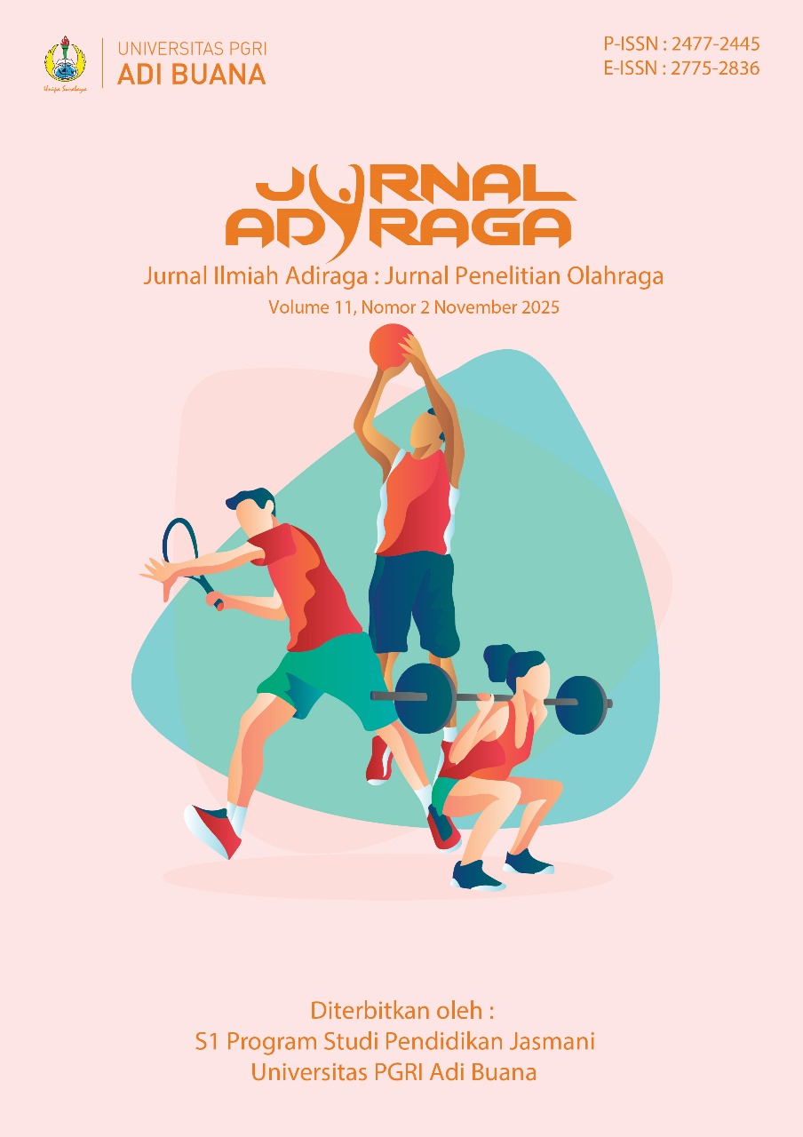 					View Vol. 11 No. 02 (2025): Jurnal Ilmiah Adiraga : Jurnal Penelitian Olahraga
				