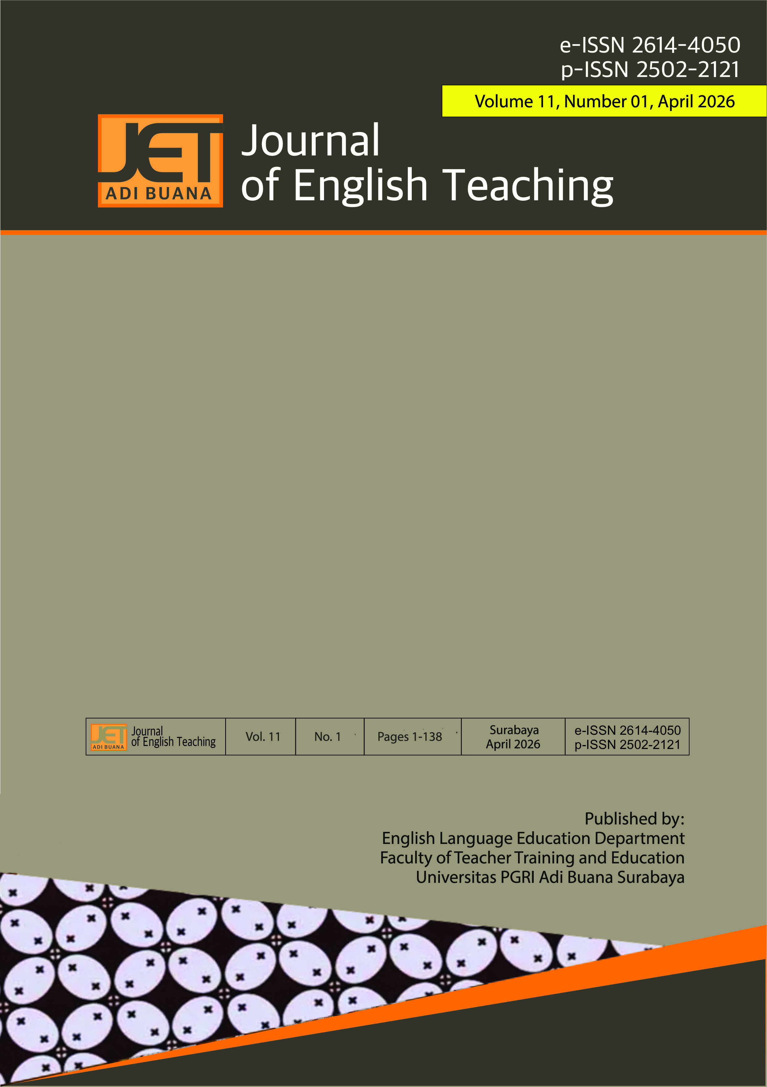					View Vol. 11 No. 01 (2026): Volume 11 Number 01 April 2026
				