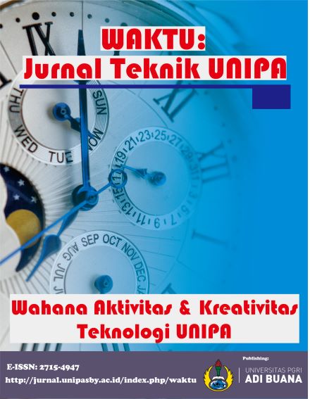 					View Vol. 20 No. 01 (2022): WAKTU: Jurnal Teknik UNIPA
				