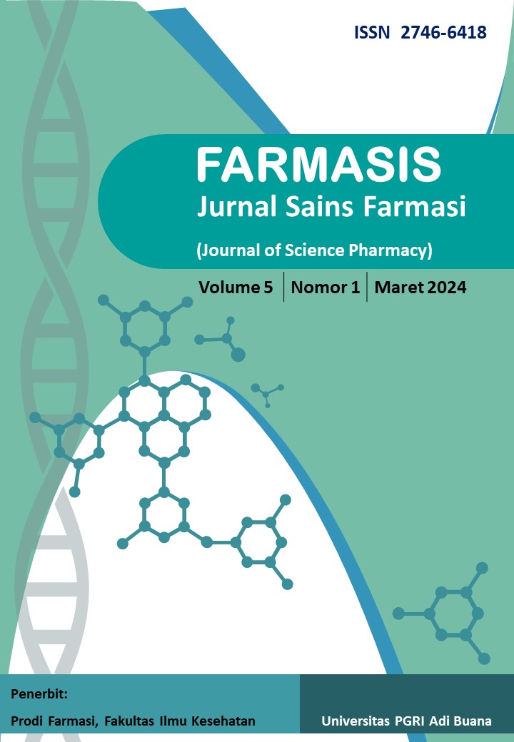 					View Vol. 5 No. 1 (2024): Farmasis: Jurnal Sains Farmasi Vol 5. No. 1 (2024)
				