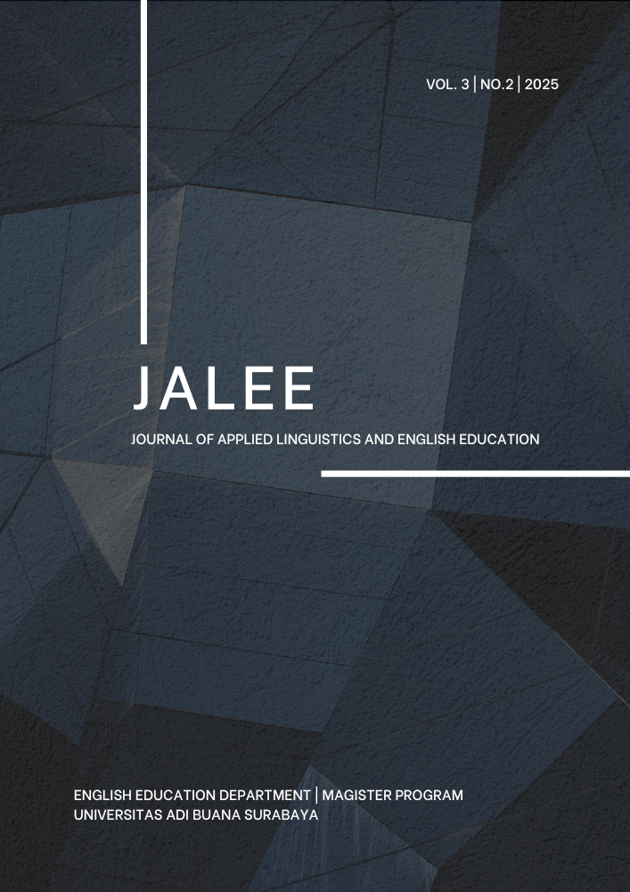 					View Vol. 3 No. 2 (2025): Journal of Applied Linguistics and English Education
				