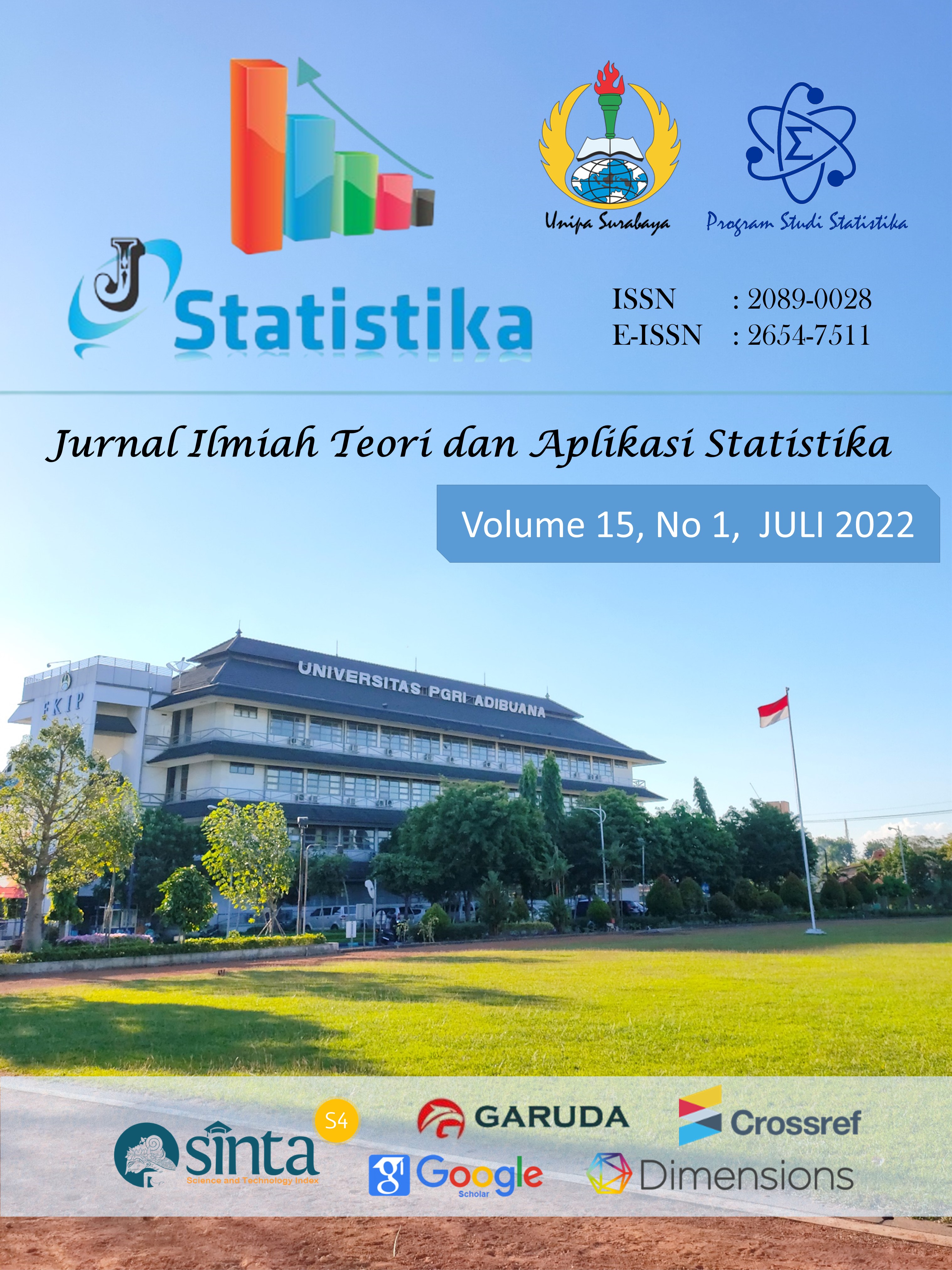 					View Vol. 15 No. 1 (2022): Jurnal Ilmiah Teori dan Aplikasi Statistika
				